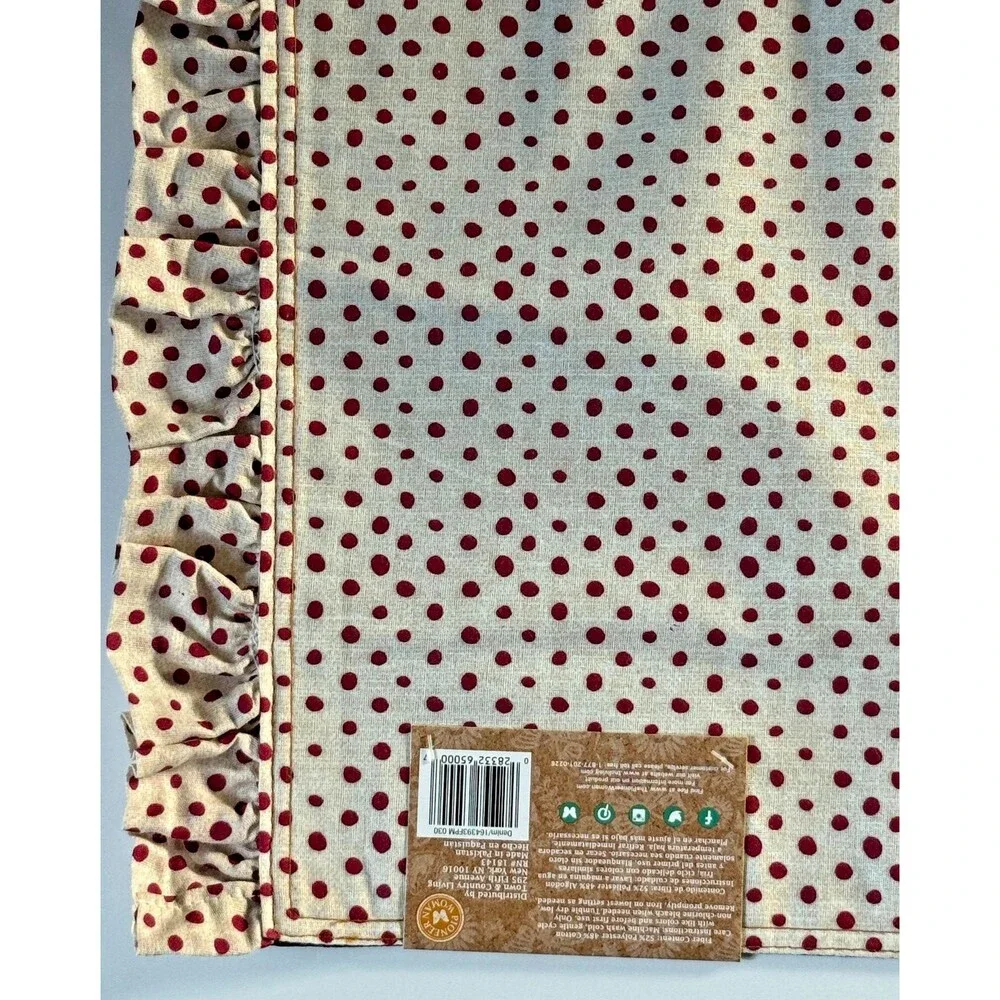 The Pioneer Woman Placemats Denim Red Polka Dot Reversible Ruffle 14x20 Set Of 4